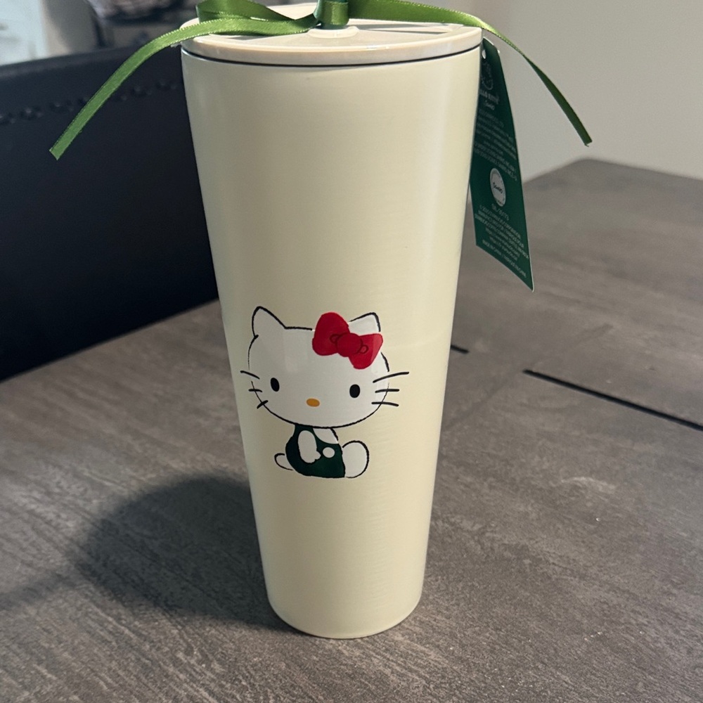 Starbucks Hello Kitty Cream Tumbler with Red Bow